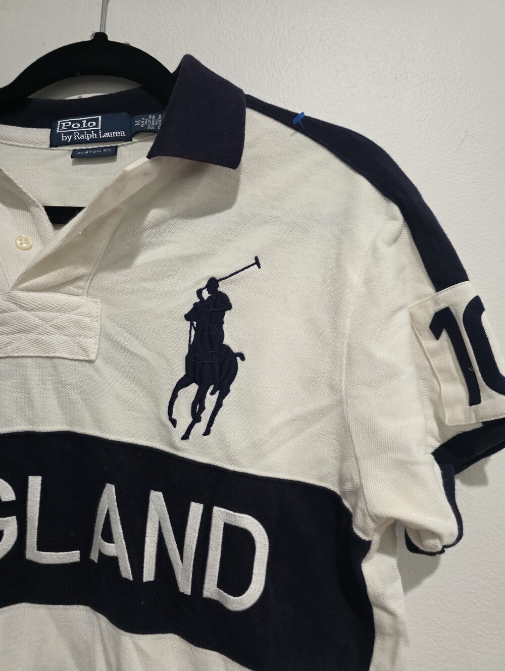Polo Ralph Lauren England Flag Crest Custom Fit Polo Shirt Size Medium - Picture 16 of 16